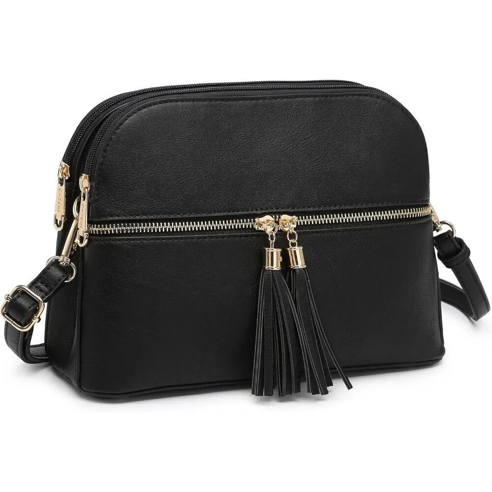 Women Tassel Zipper Pocket Crossbody Bag Shoulder Purse Fashion Travel Bag with - Picture 1 of 5
